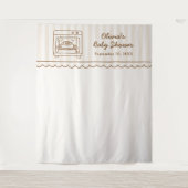 Tenture Stripe Bun in the Oven Baby Shower Backdrop (Devant)