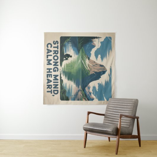 Tenture Strong Mind, Calm Heart (En situation (horizontale))