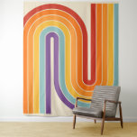 Tenture Style 1970s Arched Stripes Motif géométrique<br><div class="desc">Coloré les années 70 style rétro Vintage Motif géométrique.</div>