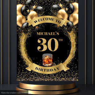 Tenture Style 30th Man Birthday Whiskey photo fond