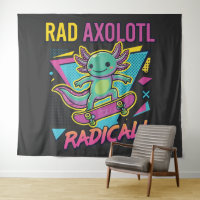 Style Axolotl Vintage 90 néon Skateboard Rad