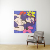 Tenture Style bande dessinée jolie femme Tapestry (En situation (horizontale))