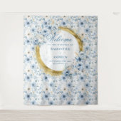 Tenture Style Boho Pastel Blue Gold Mariage fond (Devant)