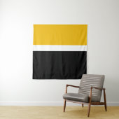 Tenture Style de bloc de couleur noir blanc jaune (En situation)