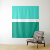 Tenture Style de bloc de couleur Turquoise blanc turquoise (En situation)