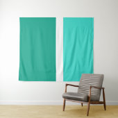 Tenture Style de bloc de couleur Turquoise blanc turquoise (En situation (horizontale))