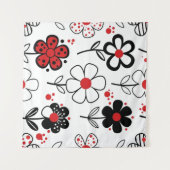Tenture Style de Fleur Noir Graphique (Devant (Horizontal))