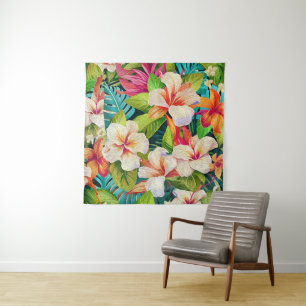 Tenture Style de peinture à l'huile florale tropicale