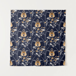Tenture Style Folk Floral sans couture Motif