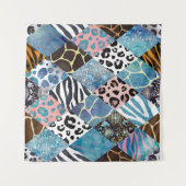 Tenture Style Patchwork, motif de collage aquarelle. (Devant (Horizontal))