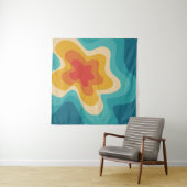 Tenture Style rétro coloré design tourbillon (En situation (horizontale))