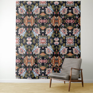 Tenture Style rétro Ornement floral multicolore