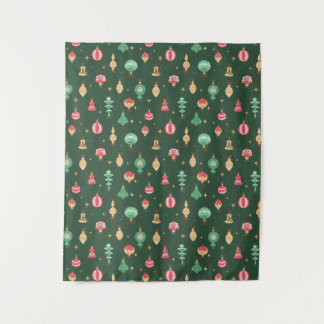 Tenture Style vintage Ornement de Noël Motif - Vert