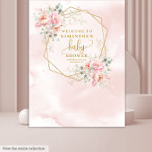 Tenture Stylish baby shower photo en or rose vif