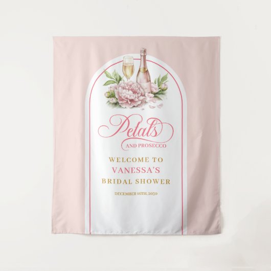 Tenture Stylish blush and gold bridal shower backdrop (Devant)