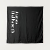 Tenture Stylish Editable Retro Modern Name (ou autre texte (Devant (Horizontal))