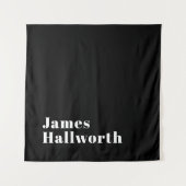 Tenture Stylish Editable Retro Modern Name (ou autre texte (Devant)