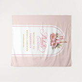 Tenture Stylish petals and prosecco floral shower backdrop (Devant (Horizontal))