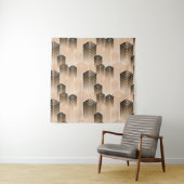 Tenture stylized urban landscape seamless pattern in sepia (En situation)