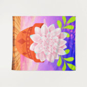 Tenture Succulent rose moderne dans un pot - Fleur Abstrai (Devant (Horizontal))