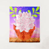 Tenture Succulent rose moderne dans un pot - Fleur Abstrai (Devant)