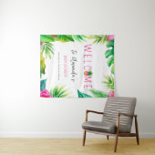 Tenture Sucettes Jungle Ananas Fille Rose Baby Shower (En situation (horizontale))