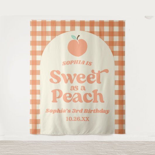 Tenture Sucré Comme Fruit Peach Pink Orange Anniversaire (Devant)
