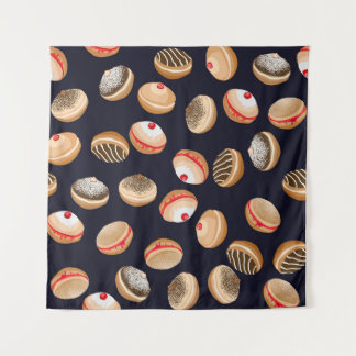 Tenture Sufganiyot Donuts : Hanoukka Vintage Motif