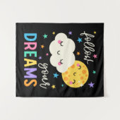 Tenture Suivez vos rêves | Cloud & Moon (Devant (Horizontal))