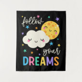 Tenture Suivez vos rêves | Cloud & Moon (Devant)