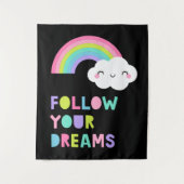 Tenture Suivez vos rêves Cute Rainbow Cloud (Devant)
