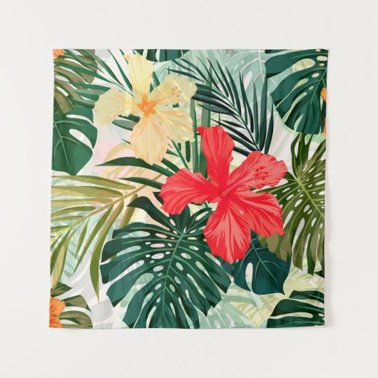 Tenture Summer colorful hawaiian seamless pattern with tro (Devant)