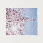 Tenture sun rays pass through pink flowers of a wow tree (Devant (Horizontal))