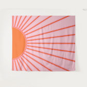 Tenture Sun Sunrise Pastel Rose Et Orange Sunshine (Devant (Horizontal))