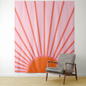 Tenture Sun Sunrise Pastel Rose Et Orange Sunshine (En situation)