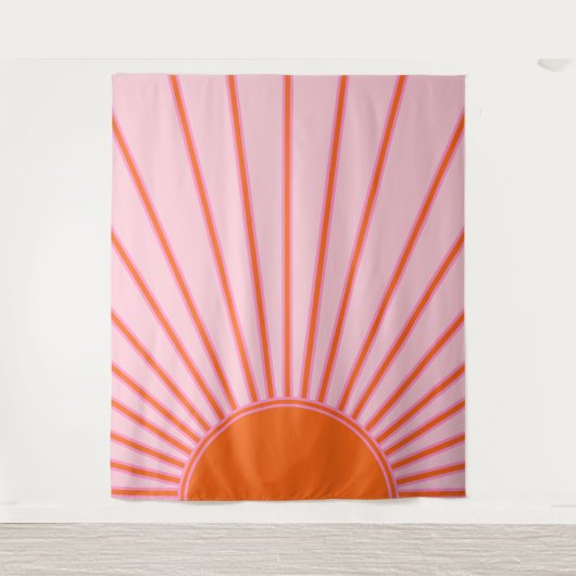 Tenture Sun Sunrise Pastel Rose Et Orange Sunshine (Devant)