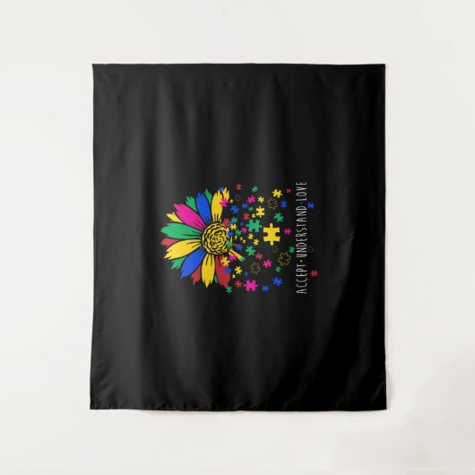 Tenture Sunflower Accepter Comprendre l'Amour Monde Autism (Devant)
