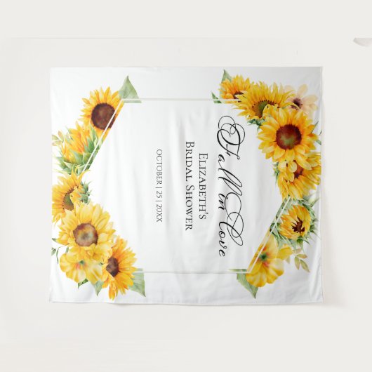 Tenture Sunflower Fall In Love Fête des mariées Backdrop (Devant (Horizontal))