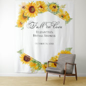 Tenture Sunflower Fall In Love Fête des mariées Backdrop (En situation)