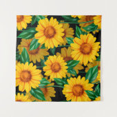 Tenture Sunflower seamless pattern. Background with yellow (Devant (Horizontal))