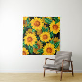 Tenture Sunflower seamless pattern. Background with yellow (En situation)