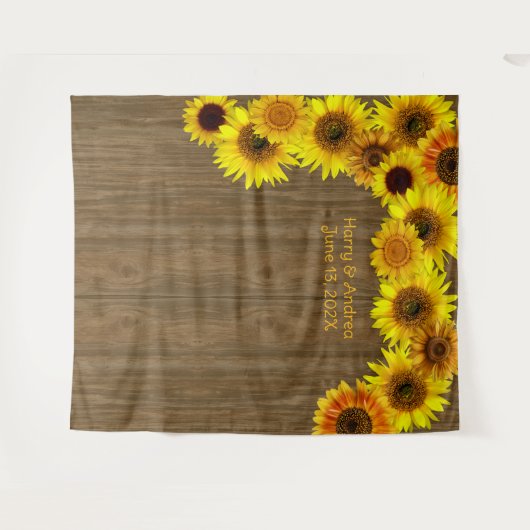 Tenture Sunflowers Wedding Backdrop to Personalize (Devant (Horizontal))