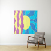 Tenture Sunrise et Waves Art Abstrait (En situation (horizontale))
