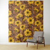 Tenture Sunroot, tournesol sauvage en jaune et marron (En situation)