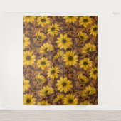 Tenture Sunroot, tournesol sauvage en jaune et marron (Devant)