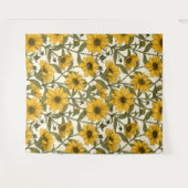 Tenture Sunroot, tournesol sauvage sur blanc (Devant (Horizontal))