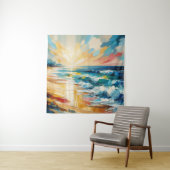 Tenture Sunset Art Beach moderne (En situation)