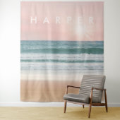 Tenture Sunset Beach Rosy Ocean Mural | Mur (En situation)