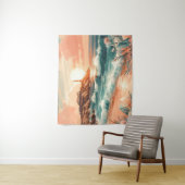 Tenture Sunset Lighthouse Ocean Beach Boho Floral (En situation)