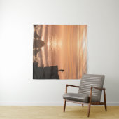 Tenture  Sunset Surf Silhouette Wall Tapestry  (En situation (horizontale))